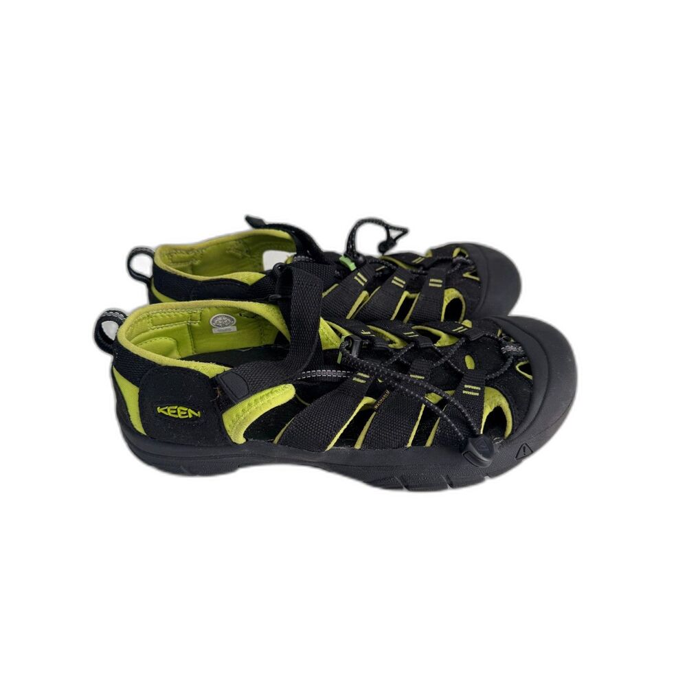 KEEN Newport H2 Big Kids 7 Black Lime Green Water Hiking Sandals 1009965